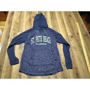 US Apparel Sweatshirt, Women's Size Small, Navy White, St. Pete Beach Florida